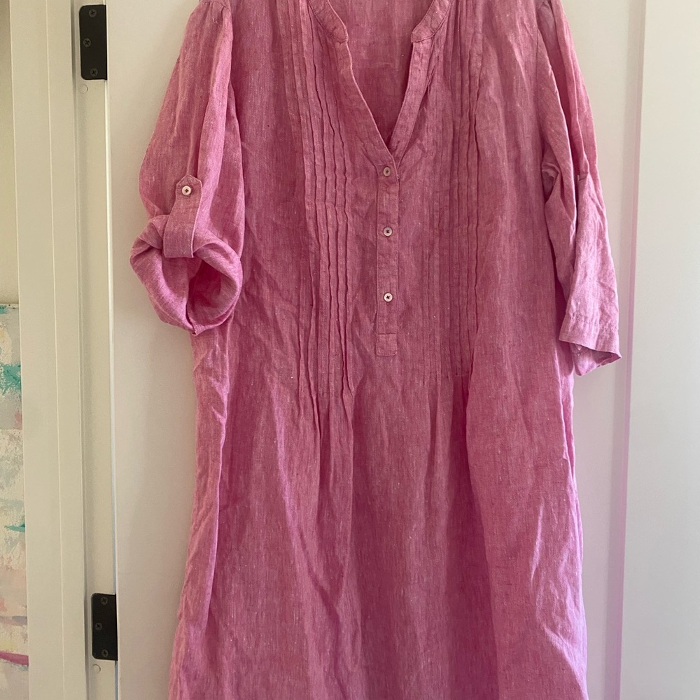 J. McLaughlin Pink Linen Dress XL